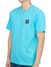 Logo Patch Cotton Short Sleeve T-Shirt Turquoise - STONE ISLAND - BALAAN 3