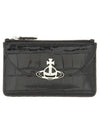 Embossed Half Moon Card Wallet Black - VIVIENNE WESTWOOD - BALAAN 1