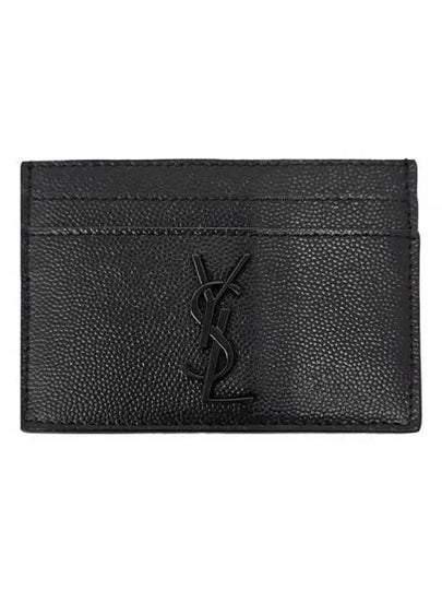 Monogram Caviar Leather Card Wallet Black - SAINT LAURENT - BALAAN 2