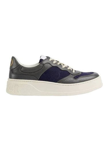 Interlocking G Leather Low Top Sneakers Grey - GUCCI - BALAAN 1