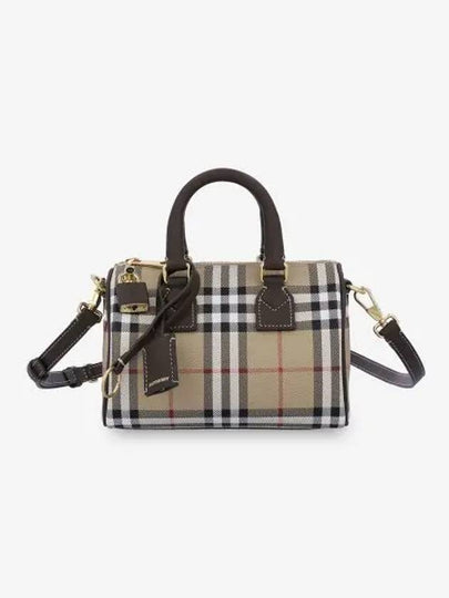 Mini Check Bowling Shoulder Bag Beige - BURBERRY - BALAAN 2