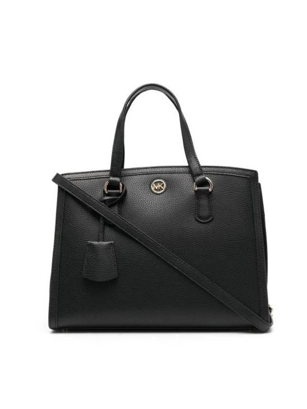 Chantal Medium Pebbled Leather Tote Bag Black - MICHAEL KORS - BALAAN 1