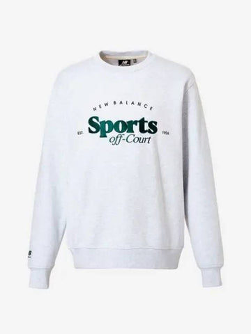 Uni Sports Club Fleece Sweatshirt 33 Oatmeal Melange - NEW BALANCE - BALAAN 1