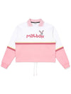 Rabbit color block collar sweatshirt PINK WOMAN - MALBON GOLF - BALAAN 1