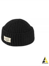 Rib Wool Label Beanie Black - GUCCI - BALAAN 2