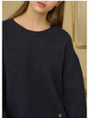 Women's Elated Wool Semi Crop Knit Navy - MICANE - BALAAN 3