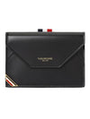 Envelope Enamel Card Wallet Black - THOM BROWNE - BALAAN.