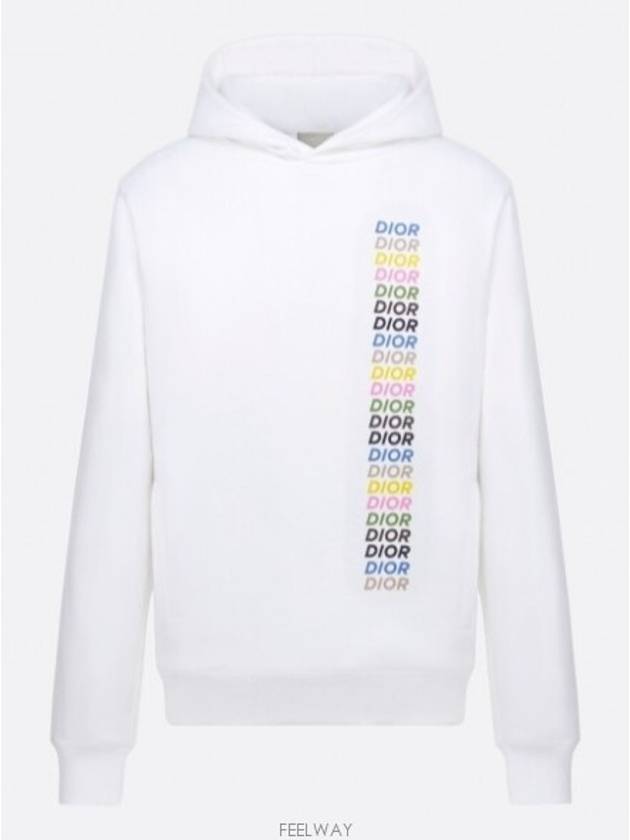 Comfort Fit Cotton Hoodie White - DIOR - BALAAN 6