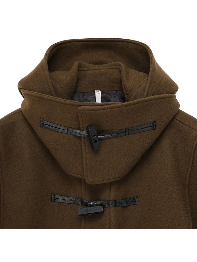 Overfit Hooded Duffel Half Coat Brown - NOIRER - BALAAN 7