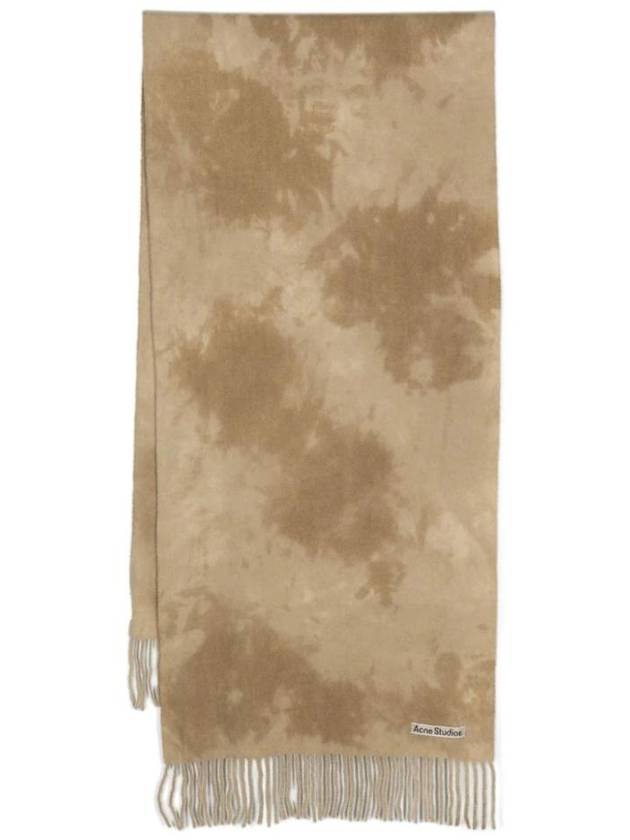 Logo Tie Dye Wool Muffler Khaki Green - ACNE STUDIOS - BALAAN 1