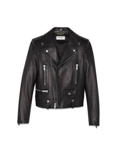 Classic Motorcycle Jacket in Lambskin Black - SAINT LAURENT - BALAAN 2