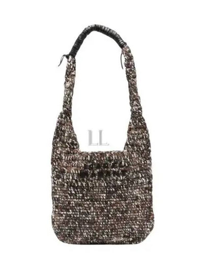 Praia Embroidered Logo Crochet Small Shoulder Bag Brown - ISABEL MARANT - BALAAN 2