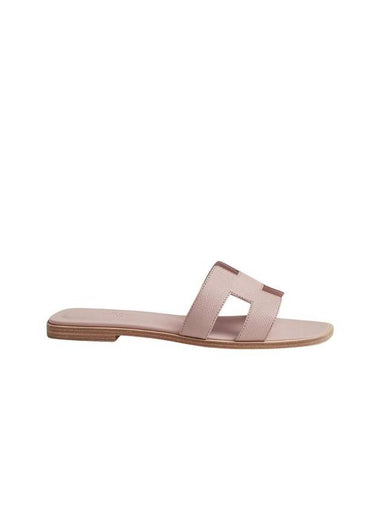 Oran Leather Sandals Rose Porcelaine - HERMES - BALAAN 1