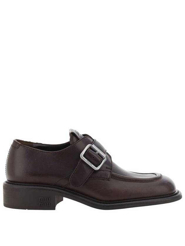 Leather Brogue Loafers Brown - MIU MIU - BALAAN 10