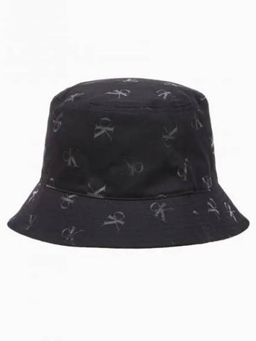 JEANS Unisex Black CKJ Sports Essential Monogram Logo Bucket Hat K510770 0GK - CALVIN KLEIN - BALAAN 1