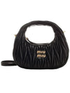 Wander Matelasse Nappa Leather Hobo Mini Bag Black - MIU MIU - BALAAN 2