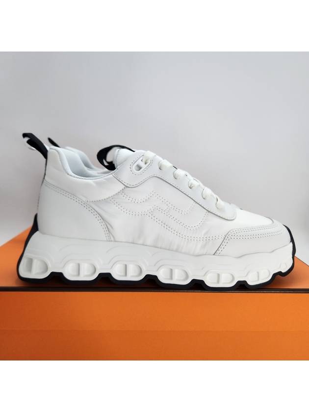 Impulse Parachute Fabric Calfskin Low Top Sneakers Blanc - HERMES - BALAAN 5