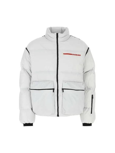 Logo Nylon Convertible Down Padded Jacket White - PRADA - BALAAN 1