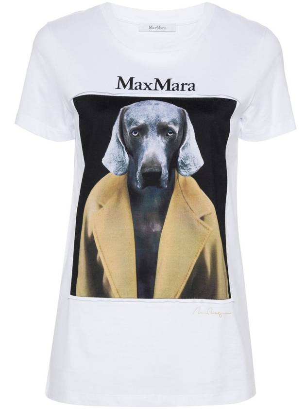 Cypria Print Cotton Short Sleeve T-Shirt White - MAX MARA - BALAAN 2