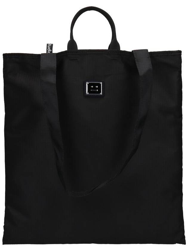 Metal Face Logo Shopper Tote Bag Black - ACNE STUDIOS - BALAAN 1