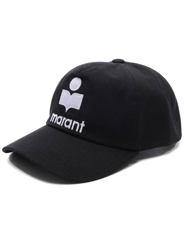 Tyron Logo Cotton Ball Cap Black - ISABEL MARANT - BALAAN 3