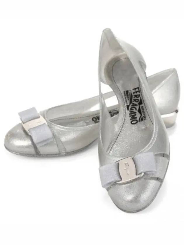 Vara Bow Jelly Ballet Flat Silver - SALVATORE FERRAGAMO - BALAAN 2