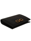 Gancini Compact Half Wallet Black - SALVATORE FERRAGAMO - BALAAN 4