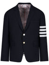 4-Bar Plain Weave High Armhole Sport Jacket Navy - THOM BROWNE - BALAAN 1