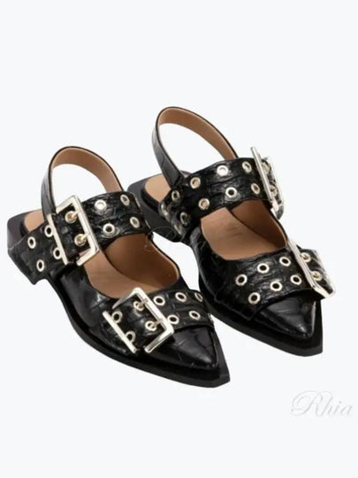 Feminine Buckle Flat Black - GANNI - BALAAN 2