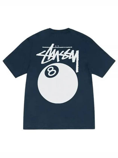 8 Ball Short Sleeve T-Shirt Navy - STUSSY - BALAAN 2