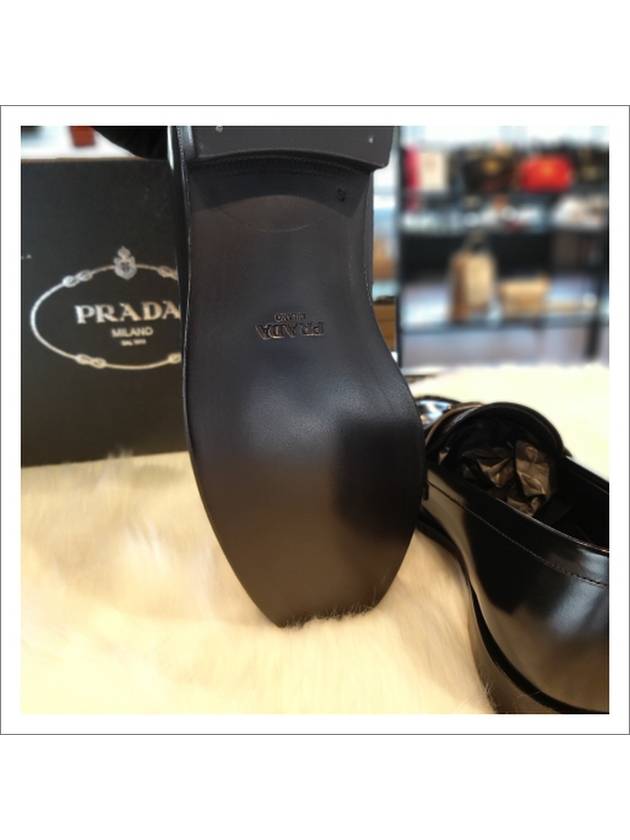 Brushed Leather Loafers Black - PRADA - BALAAN 8