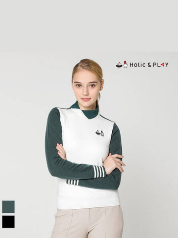 Women s character embroidery point turtleneck sweater HD3WSW003 - HOLIC&PLAY - BALAAN 1