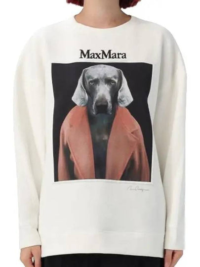 Bacco Print Cotton Sweatshirt White - MAX MARA - BALAAN 2