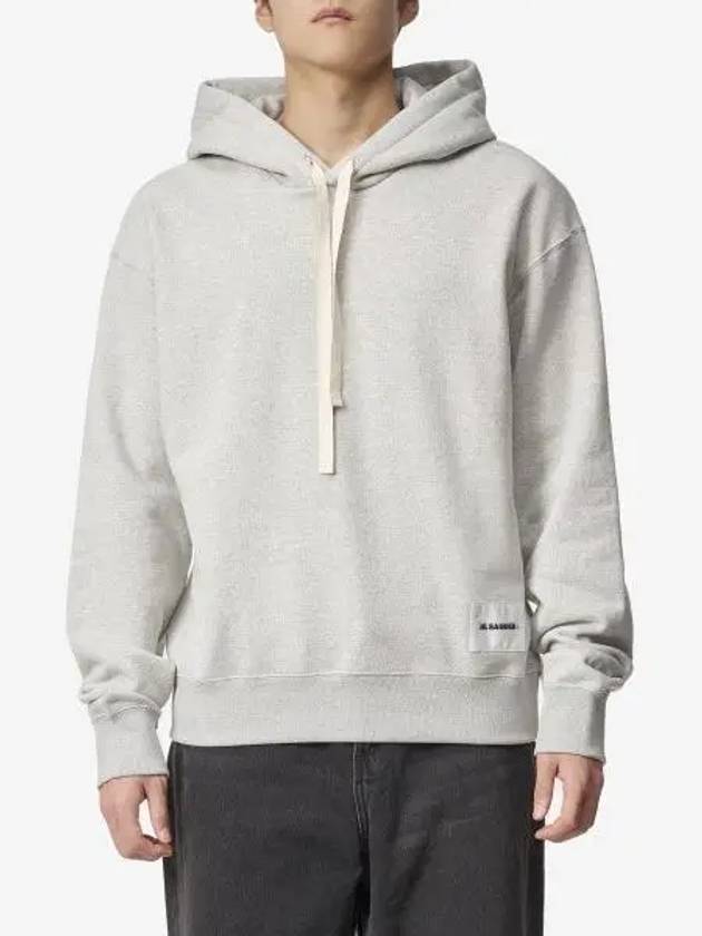 Logo Patch Cotton Hoodie Grey - JIL SANDER - BALAAN 2