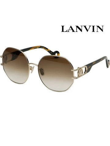 Sunglasses LNV126SLB 710 round fashion metal frame gold logo decoration - LANVIN - BALAAN 1