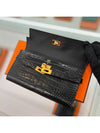 Kelly Crocodile Long Wallet Black Gold Glossy USED - HERMES - BALAAN 4