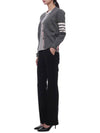 Cotton 4-Bar Milano Classic V-Neck Cardigan Medium Grey - THOM BROWNE - BALAAN 5