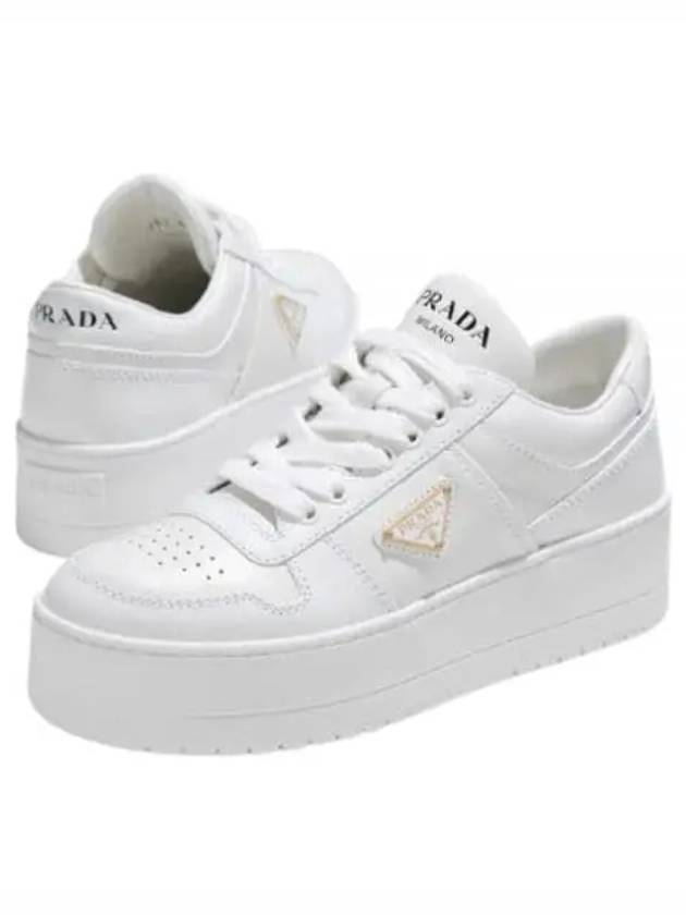 Downtown Leather Low Top Sneakers White - PRADA - BALAAN 2