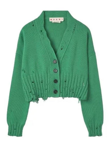 Cropped Cardigan Sea Green - MARNI - BALAAN 1