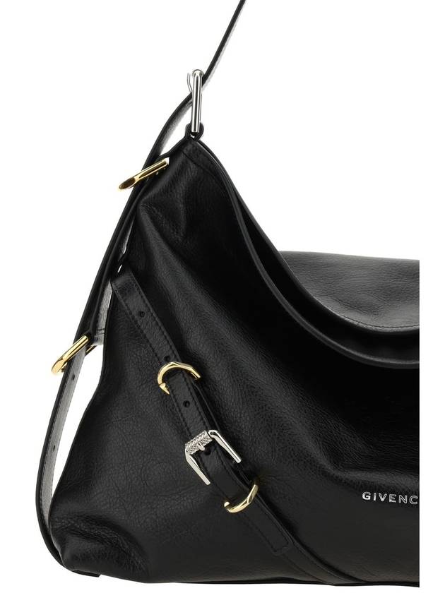 Voyou Medium Leather Shoulder Bag Black - GIVENCHY - BALAAN 4