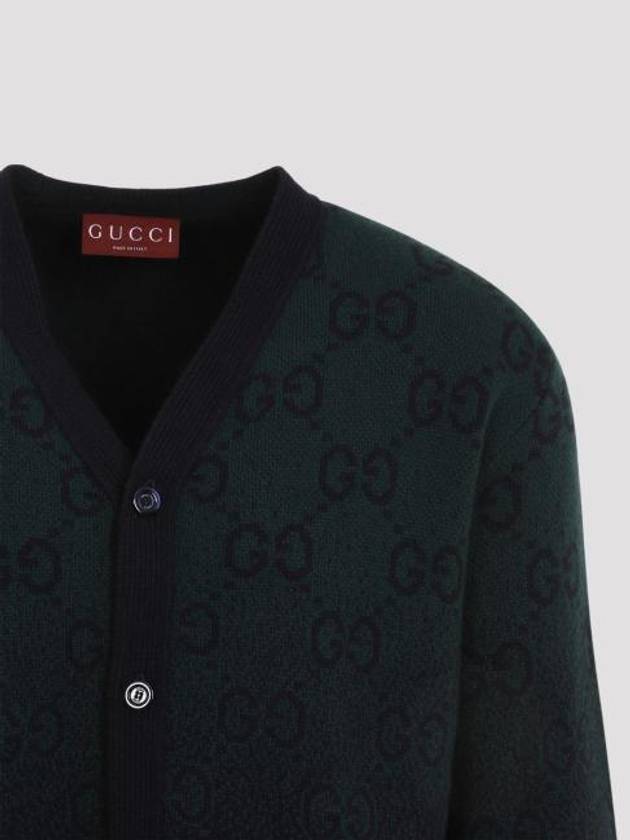 GG Degradé Wool Jacquard Cardigan Dark Green - GUCCI - BALAAN 4