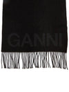 Logo Fringe Muffler Black - GANNI - BALAAN 8