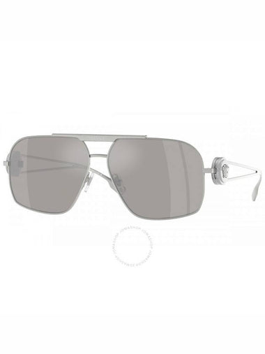 Versace Light Grey Mirror Silver Navigator Men's Sunglasses VE2269 10006G 62 - VERSACE - BALAAN 1