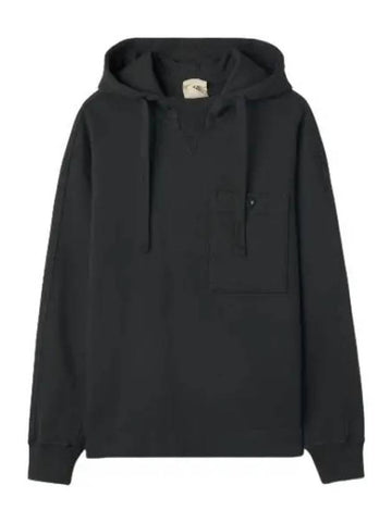 Chest pocket logo label hood black t shirt hoodie - TEN C - BALAAN 1