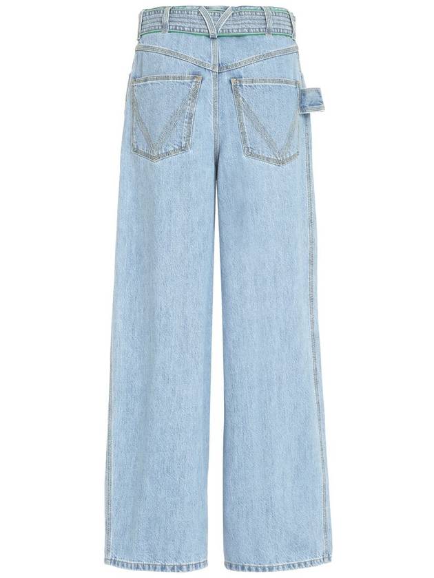 Bleached Denim Wide Jeans - BOTTEGA VENETA - BALAAN 3