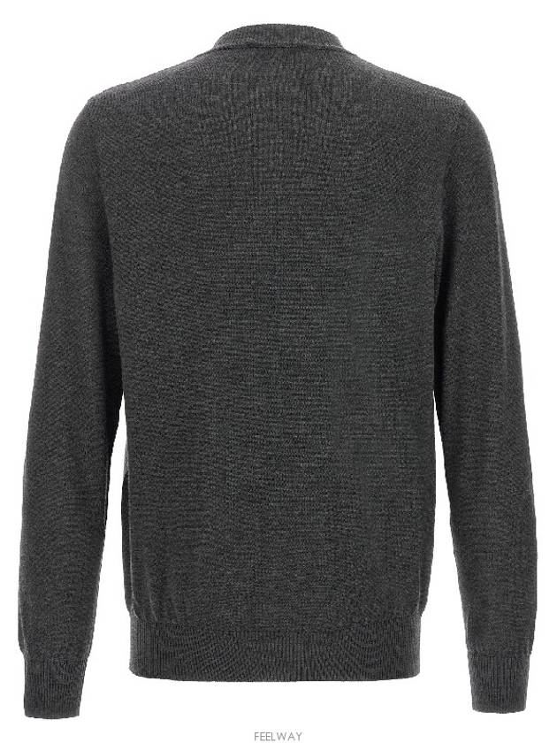 Monogram Jacquard Wool Crewneck Knit Top Grey - FENDI - BALAAN 3