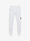 Men's Wappen Patch Cotton Fleece Track Pants White - STONE ISLAND - BALAAN 2