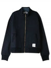 Funnel Neck Zip-Up Jacket Navy - THOM BROWNE - BALAAN 2