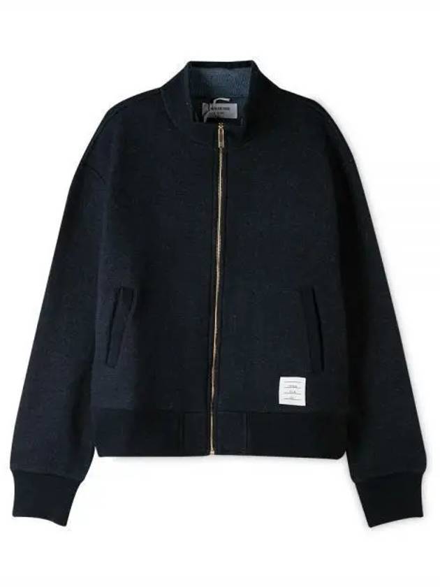 Funnel Neck Zip-Up Jacket Navy - THOM BROWNE - BALAAN 2