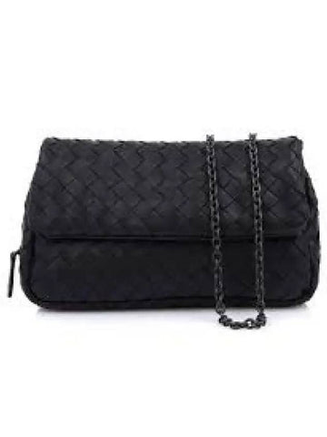 Intrecciato Chain Shoulder Bag Black - BOTTEGA VENETA - BALAAN 1